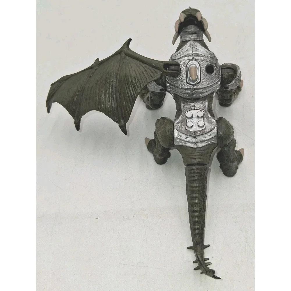 Rare Mega Bloks Argentum Silver Armor Dragon Metal Age Missing One Wing